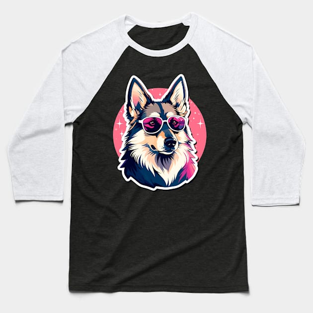 German Shepherd Dog Illustration Baseball T-Shirt by FluffigerSchuh